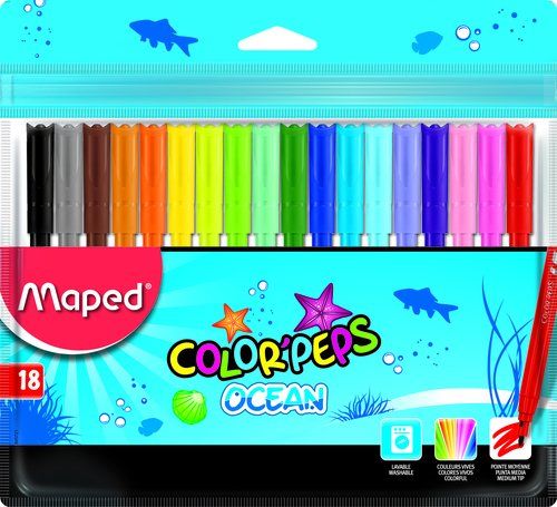 ROTULADOR FIBRA MAPED COLOR´PEPS OCEAN ESTUCHE de