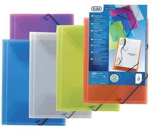CARPETA de GOMAS y SOLAPAS ELBA POLYVISION PP A4 P