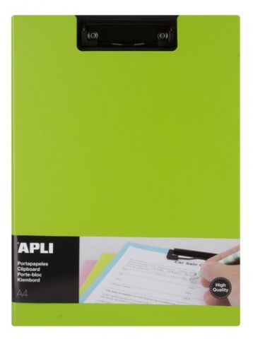 CARPETA con PINZA PORTABLOCS APLI PP FOAM A4 VERDE