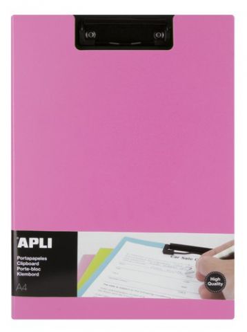 CARPETA con PINZA PORTABLOCS APLI PP FOAM A4 ROSA