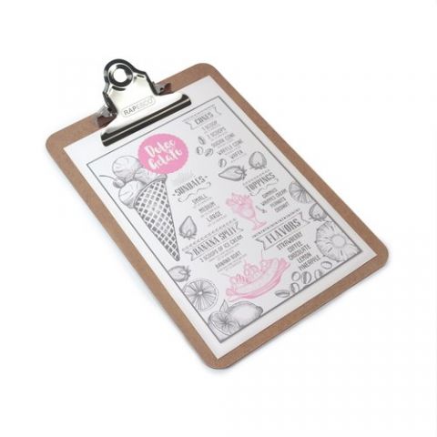 CARPETA con PINZA PORTABLOCS RAPESCO TABLERO A5