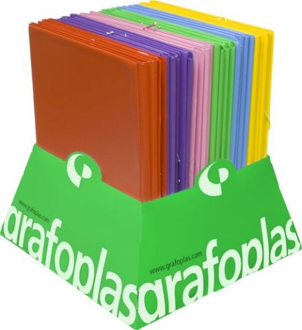 CARPETA de GOMAS y SOLAPAS GRAFOPLAS PVC COLORS Fº