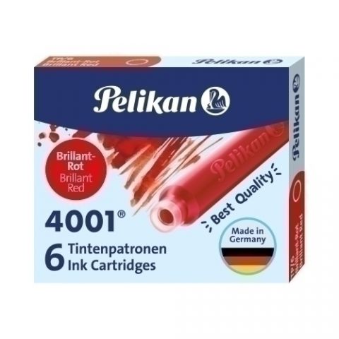 TINTA ESTILOG.PELIKAN 6 CART.TP/6 ROJO