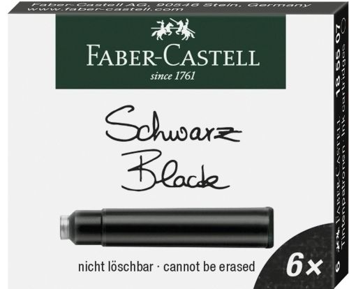 TINTA ESTILOG.FABER CAJA 6 CART.NEGRO