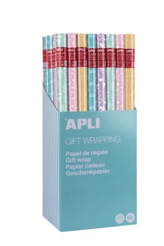 PAPEL de REGALO ROLLO APLI 0,7x2 m (CAJA de 55) NO