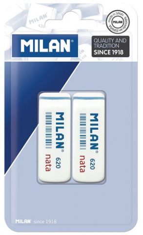 GOMA de BORRAR MILAN 620 NATA BLISTER de 2