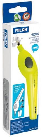 GOMA de BORRAR MILAN ELECTRICO AMARILLO KIT (PILAS