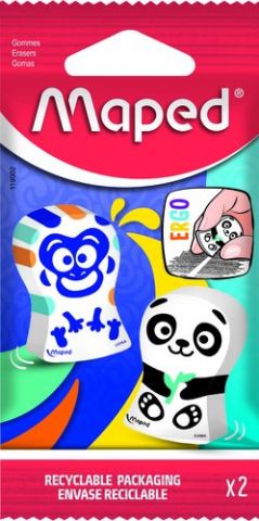 GOMA de BORRAR MAPED ERGO FUN SURTIDO BLISTER de 2