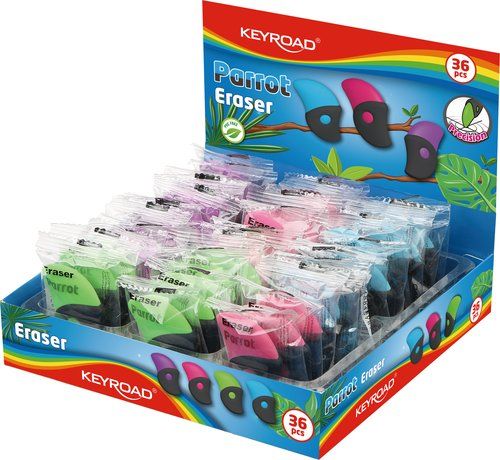 GOMA de BORRAR KEYROAD PARROT SURTIDO EXPOSITOR de