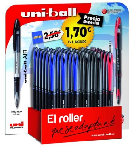 ROLLER T.LIQ. UNI-BALL AIR MICRO 0,5 EXPOSITOR de