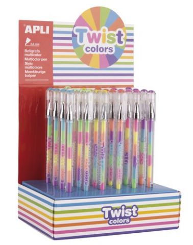 ROLLER GEL APLI TWIST COLORS MULTICOLOR SURTIDO EX