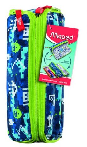 PORTATODO MAPED XXL DOBLE FANCY FLOWER BLUE