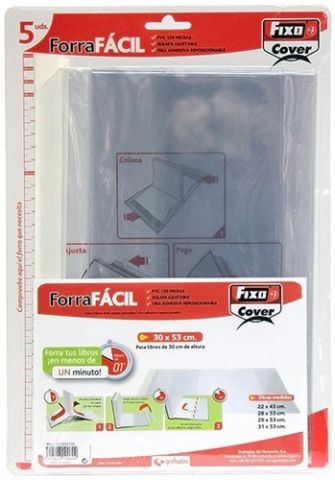 FORRO AJUSTABLE FIXO PVC TRANS.120µ 29 x 53 cm PAC