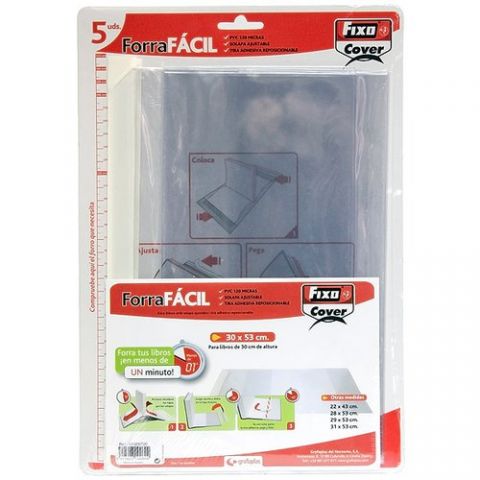 FORRO AJUSTABLE FIXO PVC TRANS.120µ 22 x 43 cm PAC