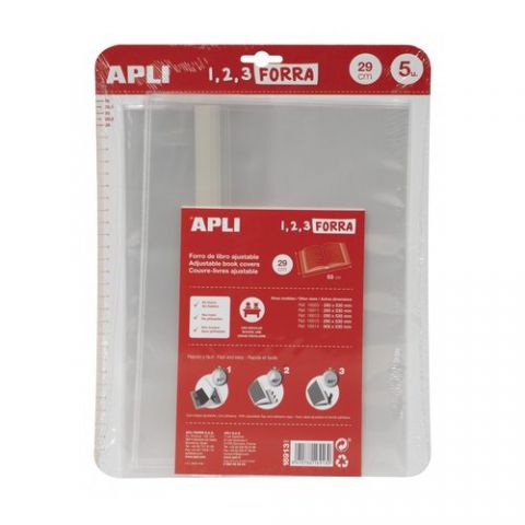 FORRO AJUSTABLE APLI TRANS.75µ  29 cm BLISTER DE 5