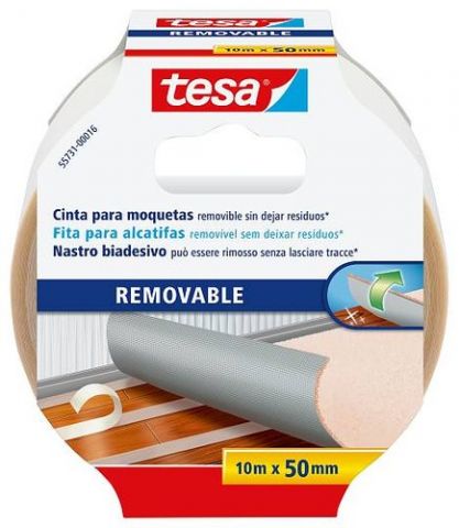 CINTA ADHESIVA DOBLE CARA TESA MOQUETAS rollo 10m