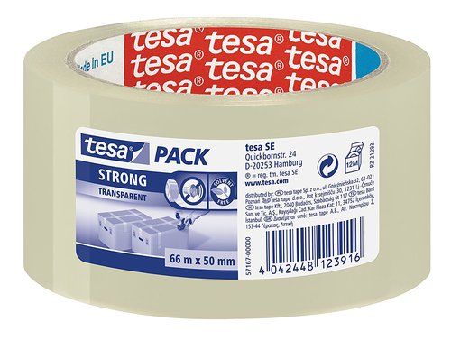 CINTA de EMBALAJE TESA PP rollo 66x50 FUERTE SILEN