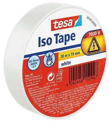 CINTA AISLANTE TESA PVC rollo 20x19 BLANCO