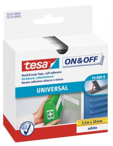 CINTA VELCRO TESA ON&OFF 2,5x20 BLANCO