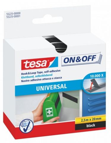 CINTA VELCRO TESA ON&OFF rollo 2,5x20 NEGRO