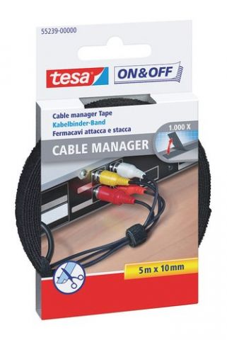 CINTA VELCRO TESA ON&OFF CABLES 5x10 NEG