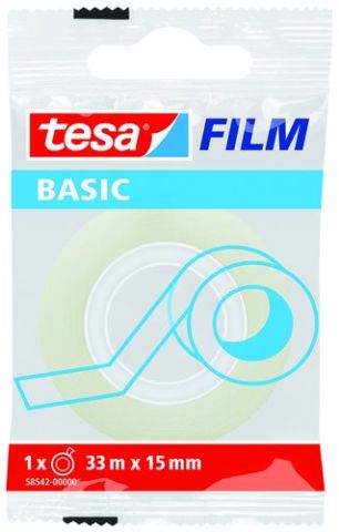 CINTA ADHESIVA TESA BASIC TRANSPARENT rollo 33x15