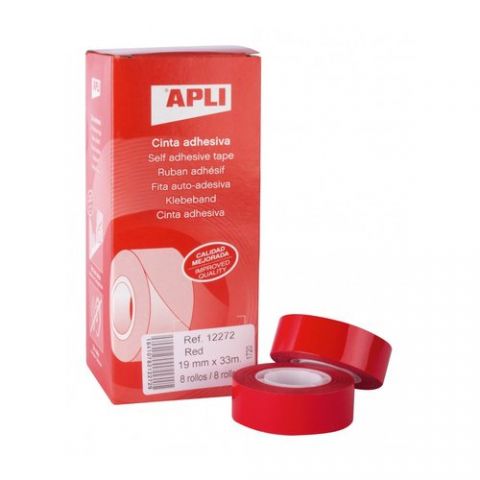 CINTA ADHESIVA APLI ROJA rollo 33x19