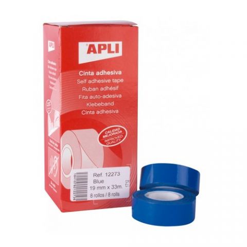 CINTA ADHESIVA APLI AZUL rollo 33x19