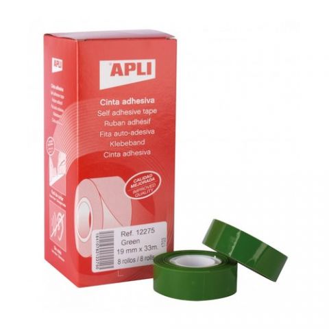 CINTA ADHESIVA APLI VERDE rollo 33x19