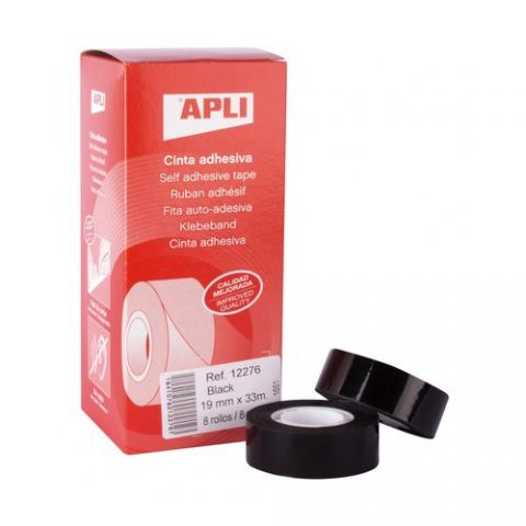 CINTA ADHESIVA APLI NEGRA  rollo 33x19