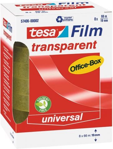 CINTA ADHESIVA TESA TRANSPARENT OFFICEBOX rollo 66