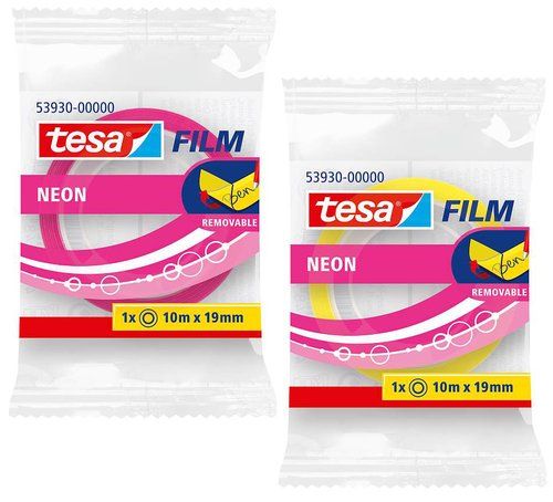 CINTA TESAFILM NEON SURTIDO rollo 10x19