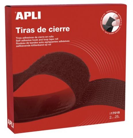 CINTA VELCRO APLI ADHESIVA 2cm x 25m NEGRO