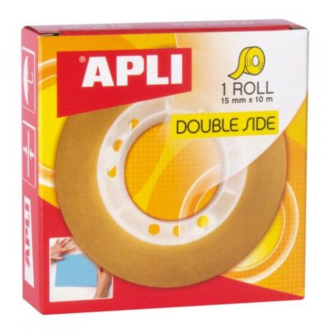 CINTA ADHESIVA DOBLE CARA APLI rollo 15x10