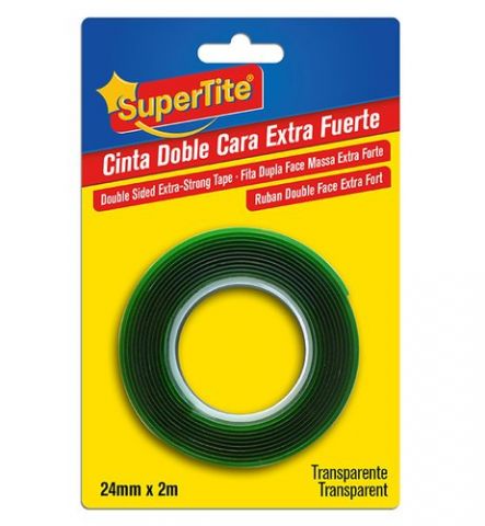 CINTA DOBLE CARA SUPERTITE rollo 2m x 24mm FUERTE