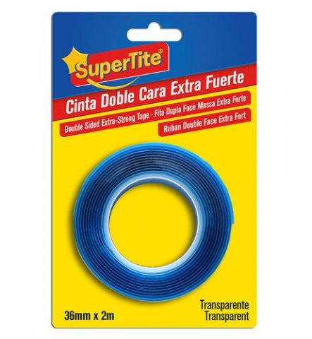 CINTA DOBLE CARA SUPERTITE rollo 2m x 36mm FUERTE