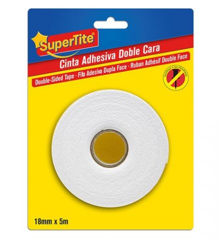 CINTA DOBLE CARA SUPERTITE rollo 5m x 18mm