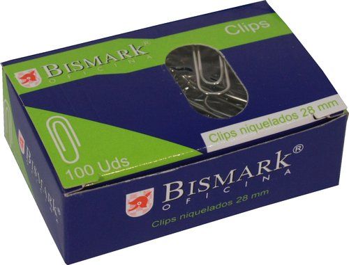 CLIP BISMARK Nº1,5 (28 mm.) NIQUELADO CAJA de 100