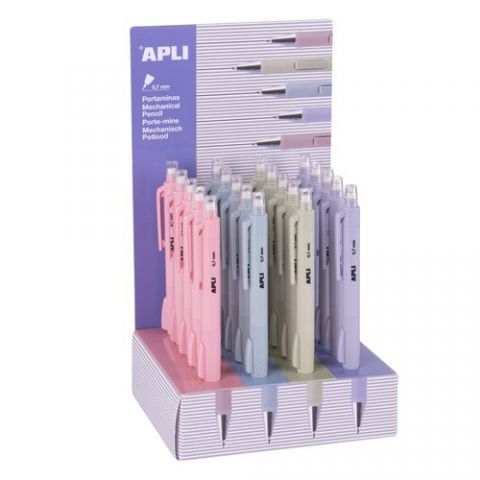 PORTAMINAS APLI 0,7 mm COLORES SURTIDOS EXPOSITOR