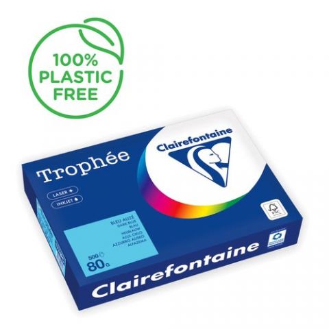 PAPEL COLOR A4 TROPHEE 80g 500h AZUL CIE