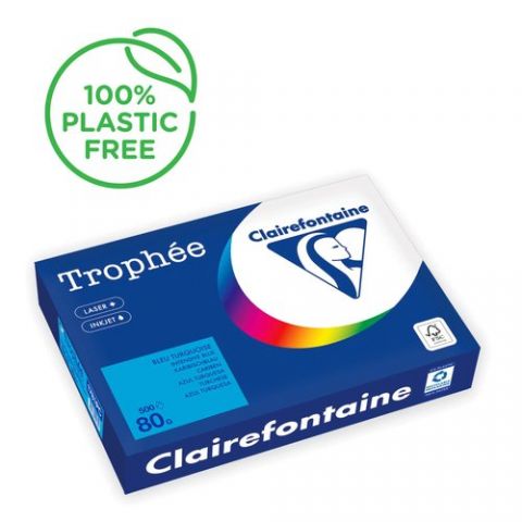 PAPEL COLOR A4 TROPHEE 80g 500h AZUL TUR
