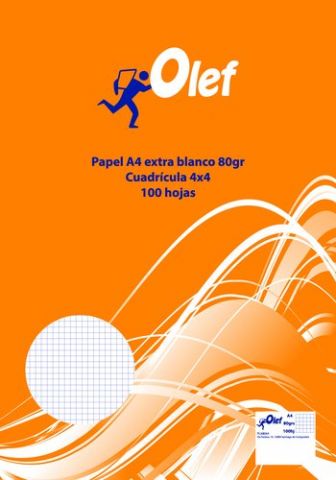 PAPEL A4 OLEF 80g 100h CUADRIC.4x4