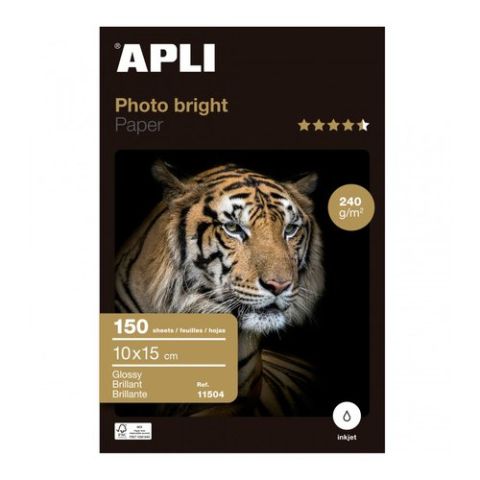 PAPEL INKJET APLI FOTO A6 10x15cm 240g 100+50h GLO