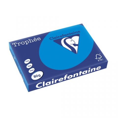 PAPEL COLOR A3 TROPHEE 80g 500h TURQUESA