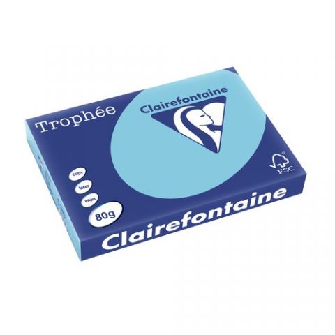 PAPEL COLOR A3 TROPHEE 80g 500h AZ.CIELO