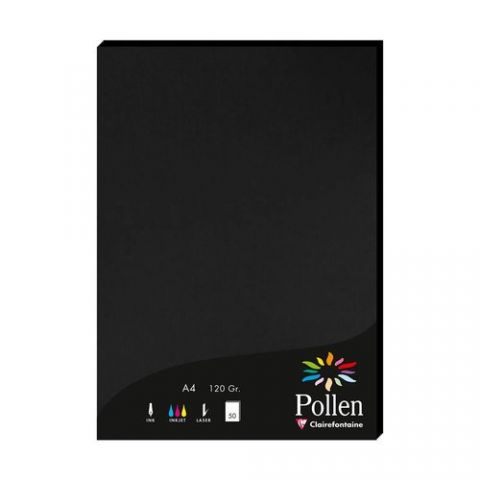 PAPEL CLAIREFONTAINE POLLEN A4 50h NEGRO