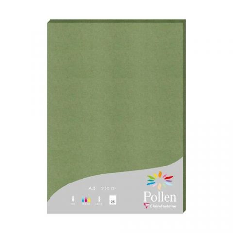 PAPEL CLAIREFONTAINE POLLEN A4 210g 25h VERDE SALV