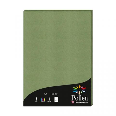 PAPEL CLAIREFONTAINE POLLEN A4 120g 50h VERDE SALV
