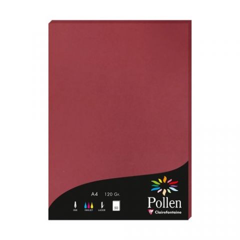 PAPEL CLAIREFONTAINE POLLEN A4 120g 50h BURDEOS