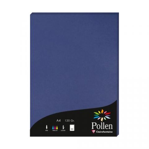 PAPEL CLAIREFONTAINE POLLEN A4 120g 50h AZUL NOCHE